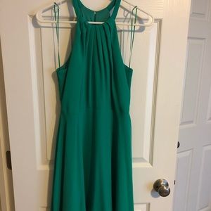 Express high neck dress with keyhole back.